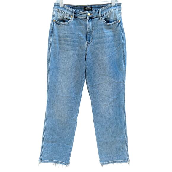 Judy Blue Dad Jean Raw Hem Straight Leg High Rise Denim Size 13/31 - Picture 3 of 6